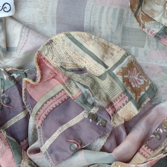 80s Stunt Silky Pink Blouse -L - Picture 8 of 9